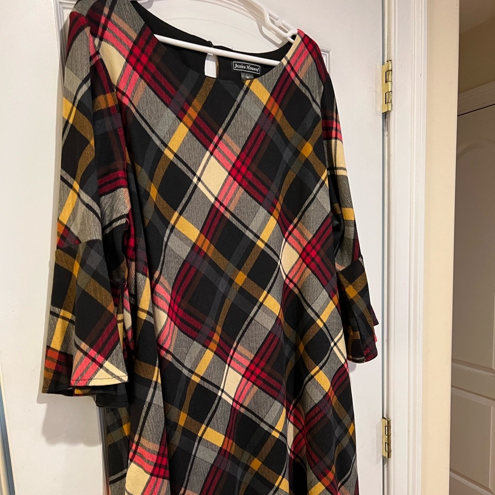Soft flannel like bell sleeve dress